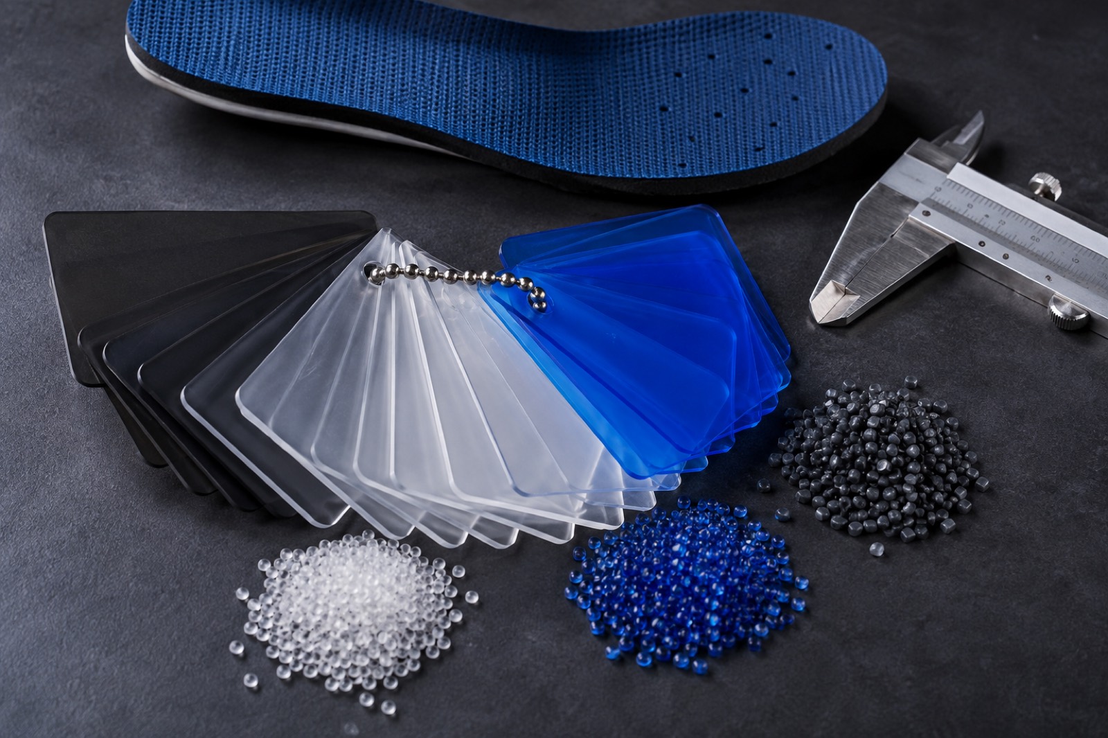 TPE material selection samples and measuring tools