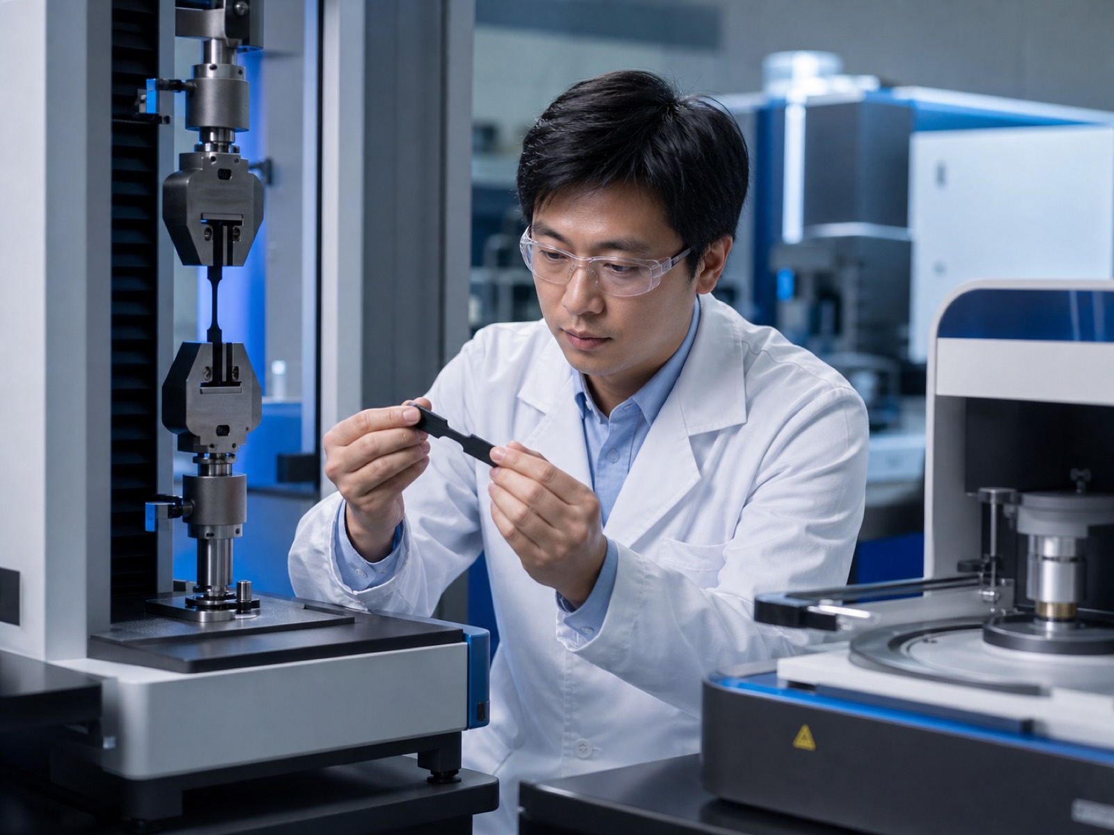 Experimental testing by a Chinese material engineer
